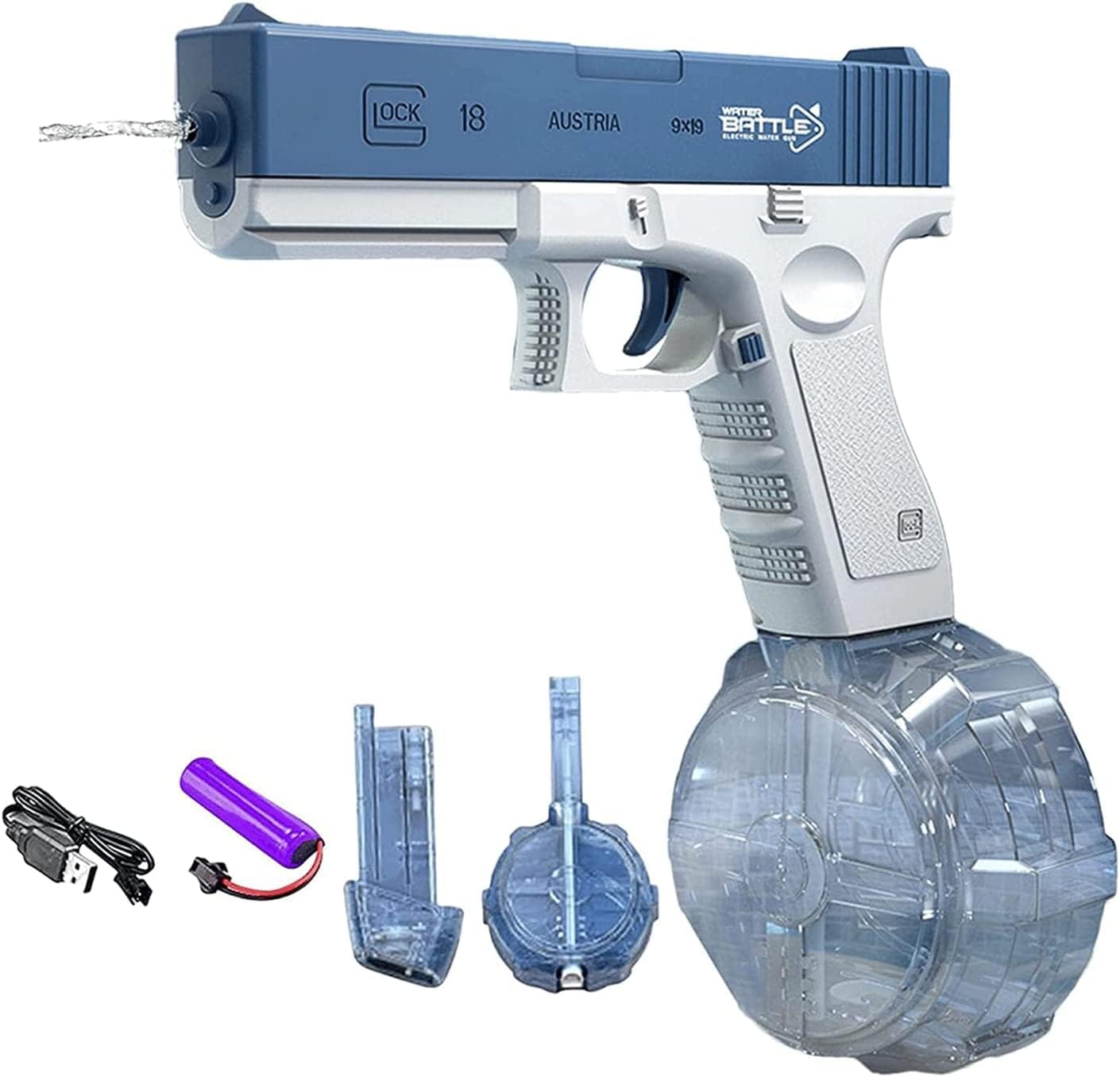 ALQALAA Electric Water Gun for Adults And Children, Up To 32 FT Range One-Button Automatic Squirt Guns, One-Touch Automatic Water Pistol, Strongest Water Sprayer for Summer Pool Party ToysToys & GamesElectric Water GunThe automatic water gun has upgraded
